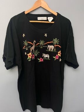 Vintage Victoria Jones Embroidered Safari Tee